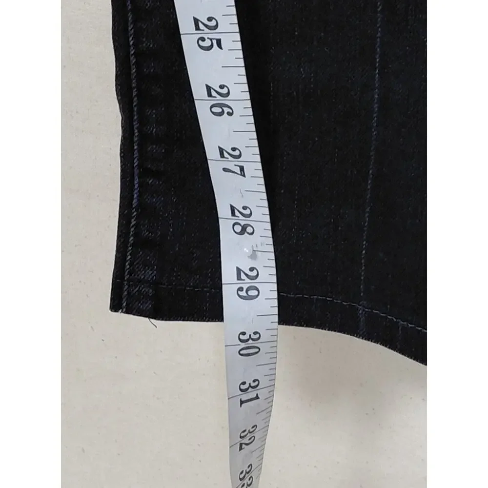 Levi's 505 Straight Leg Black Denim Jeans Pockets Women See Measurements